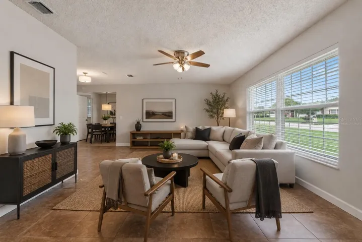 virtually staged living room