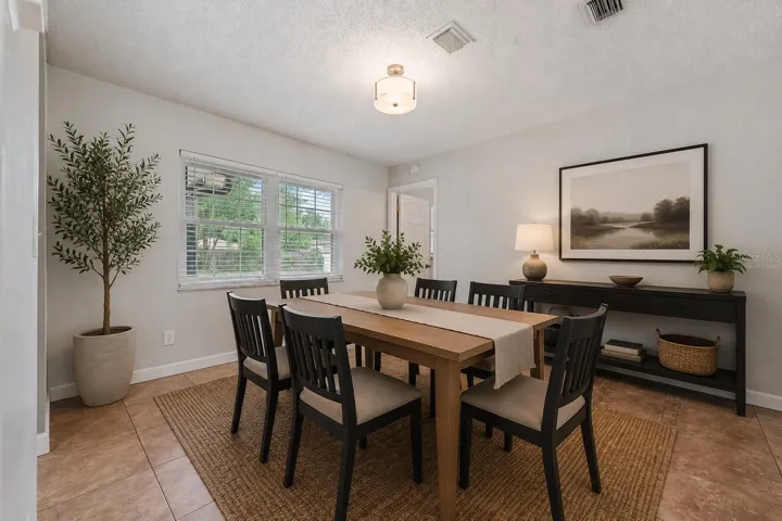 virtually staged dining room