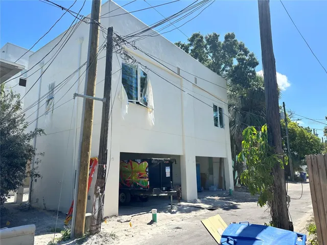 Alley-facing 2 car garage