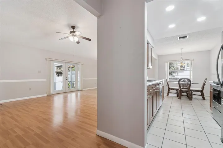 View of Kitchen and Living Room/Dining Room