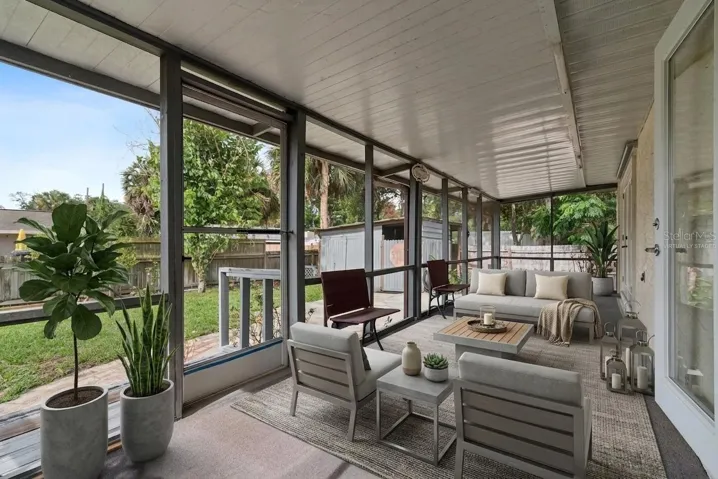 Covered Screened In Lanai Virtually Staged