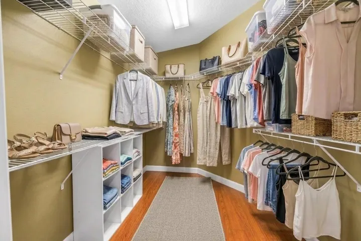 Virtually staged clothes in closet