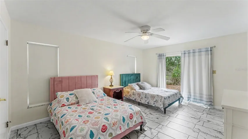 Bedroom 1 on one side of the house