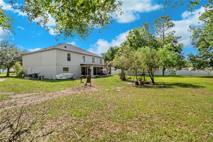 Side view of back yard