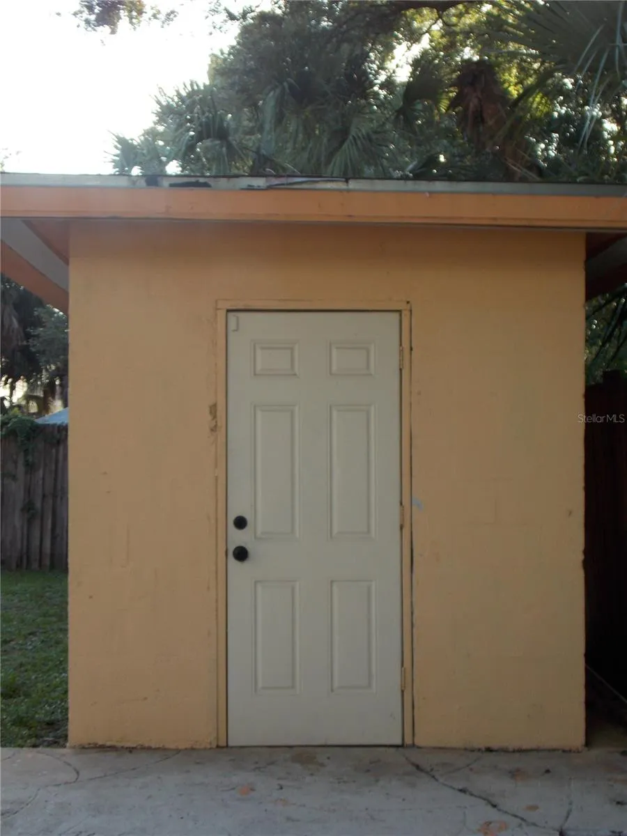 Storage shed.