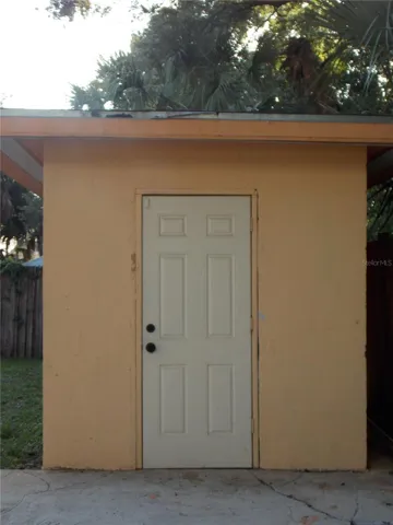 Storage shed.
