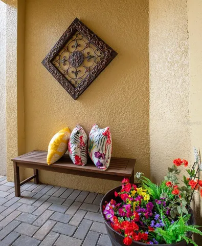 Cozy covered entry