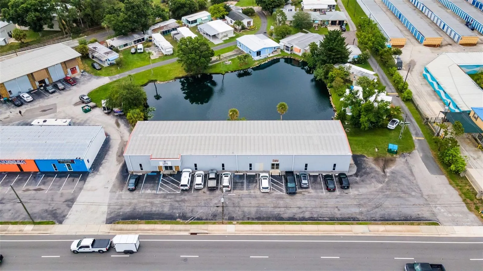 Spacious building, ideal location, quaint pond for peaceful lunch breaks.