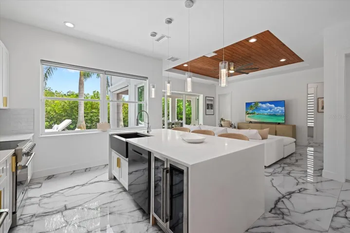 Kitchen open to the living room