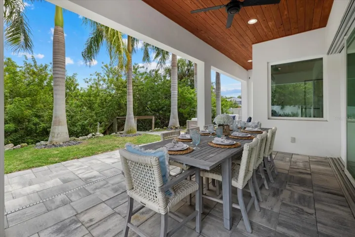 Outdoor covered lanai with Storm Smart Screens