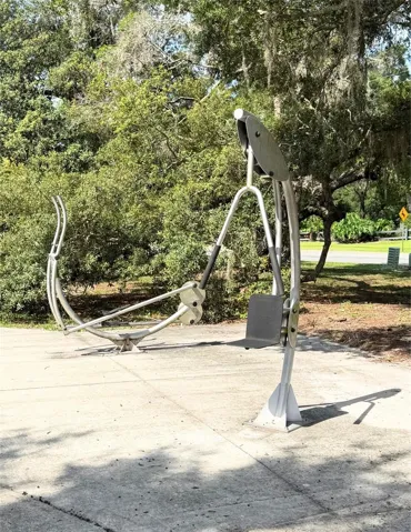Exercise equipment at trailhead