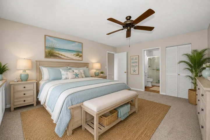 Primary bedroom - virtual staged