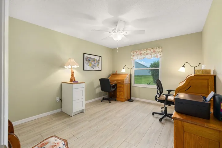 Bedroom 2 (Rear) with Ceiling Fan