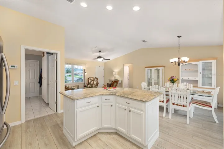 Kitchen Island and Door to Laundry Room