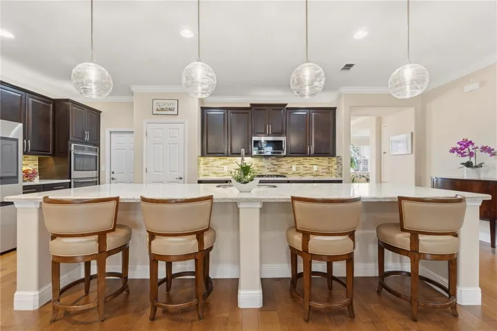Kitchen with barstools for easy dining