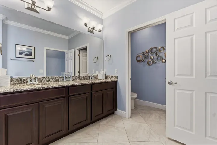 Primary Bath with Double Sinks & Commode