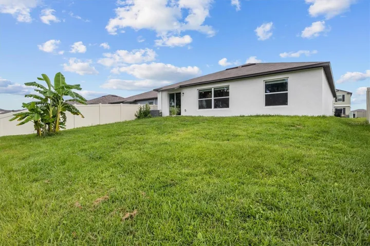 Good size back yard for a new home community