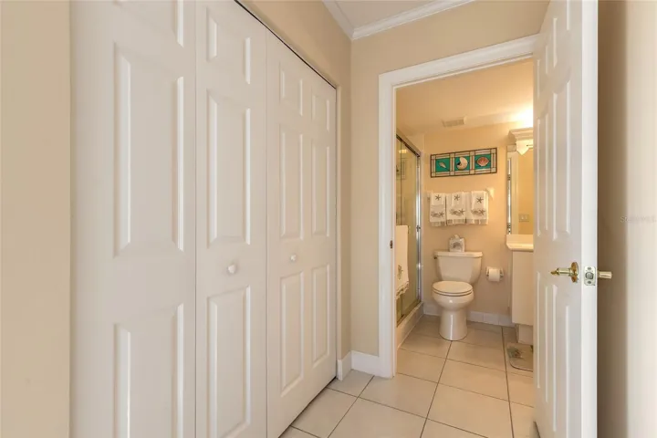 Guest bedroom has its own bathroom with shower
