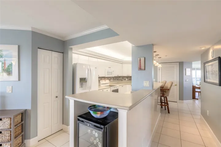Kitchen has easy access to family and dining rooms