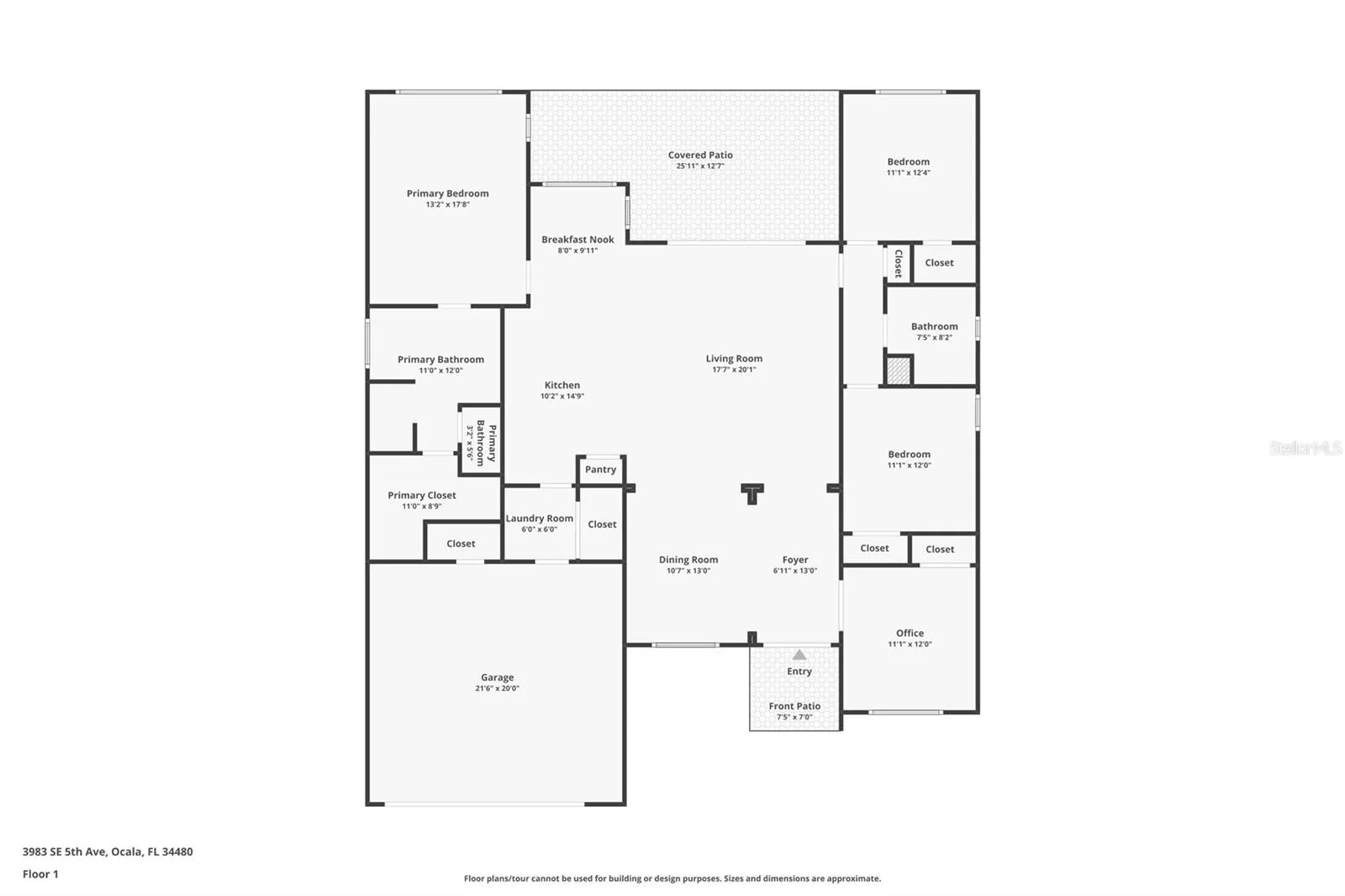 Thoughtfully designed split bedroom floor plan with open living spaces