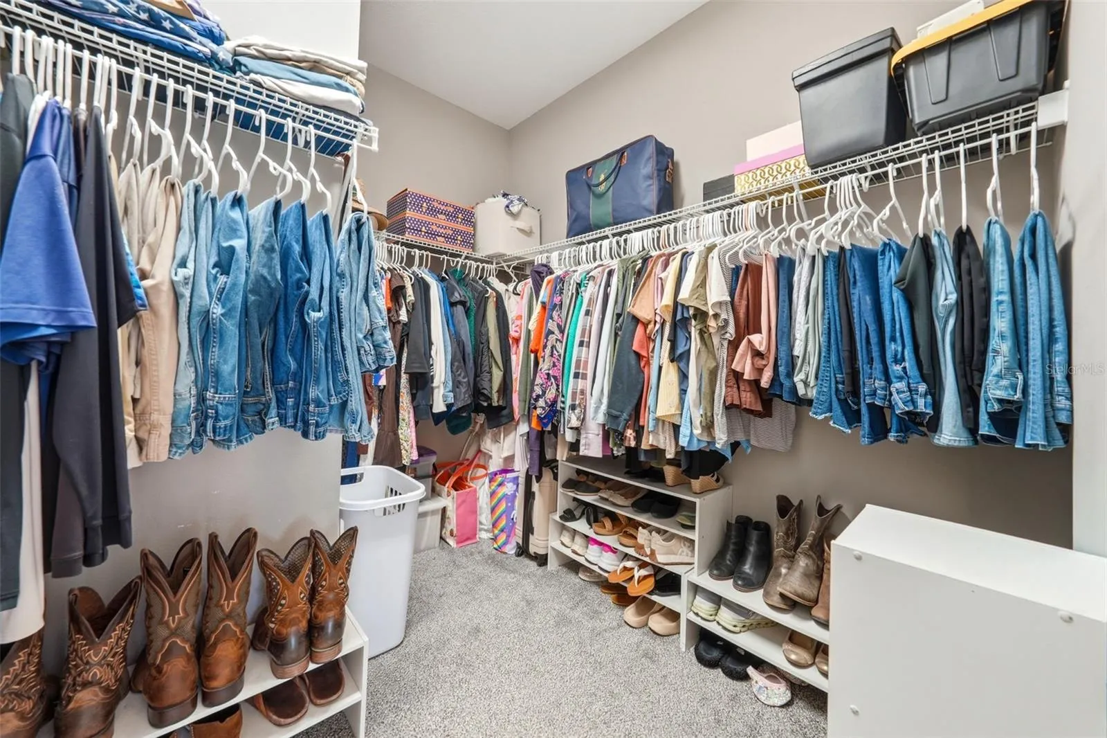 Large walk-in closet with ample storage space
