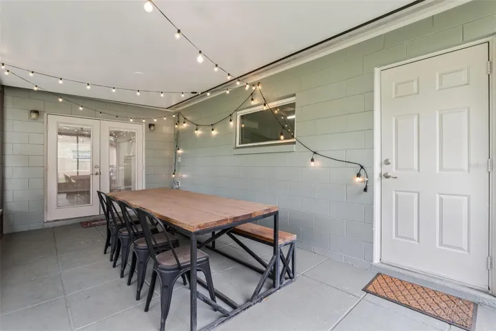 Screened covered porch