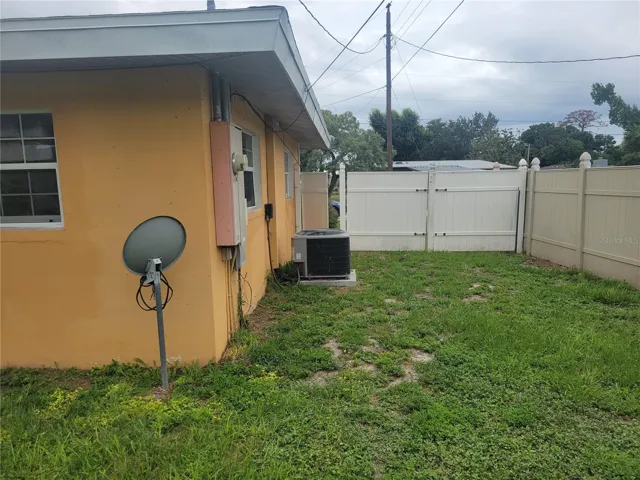 Vinyl fencing on this side of the property.