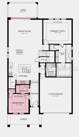 Floor 1 ~ Additional Highlights Include: tray ceilings, pocket sliding doors at great room, 8' doors, kitchen pendant light package, and pre-plumb rough in at laundry sink