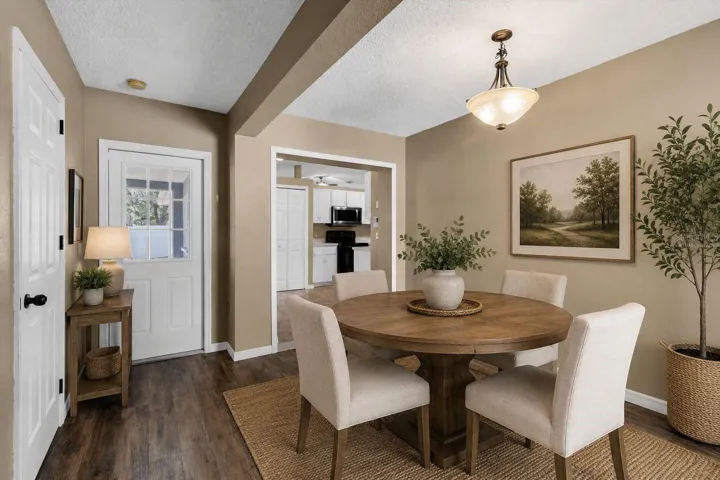 Dining room, virtually staged