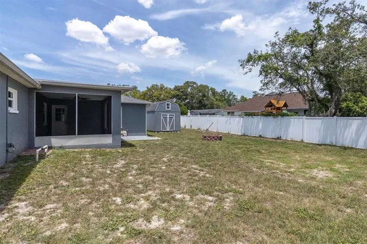 Backyard with a shed