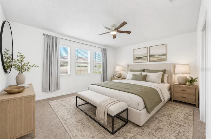Main floor primary suite. Virtually Staged.