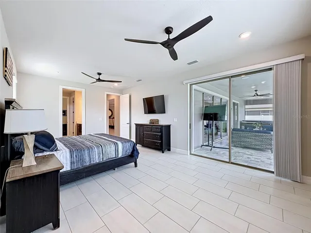 Primary bedroom with access to the pool area