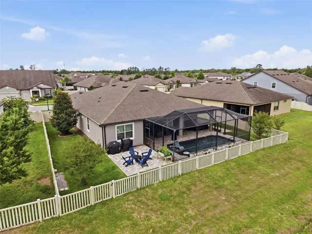 Aerial view of the back of the property