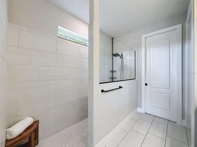 Walk in shower in primary bathroom