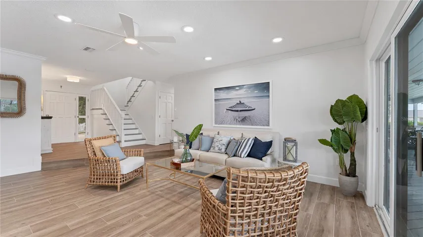 Family room looking from wet bar area