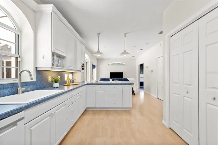 View from kitchen to family room