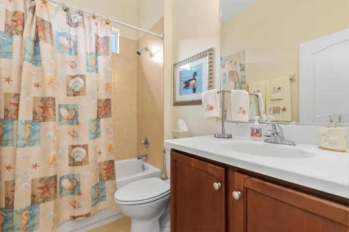 Guest bath.  Tub/shower combo.