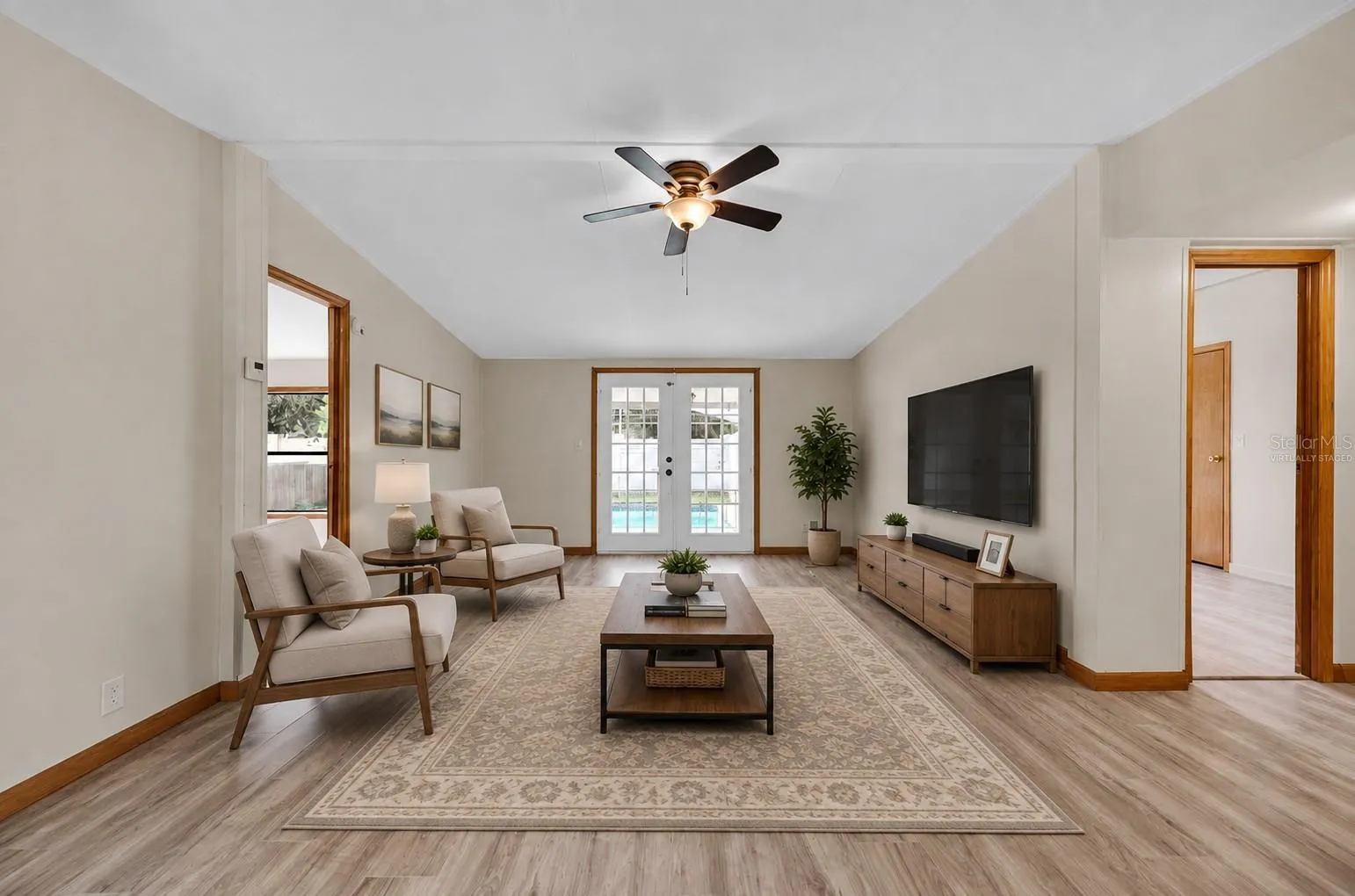 virtually staged living room photo
