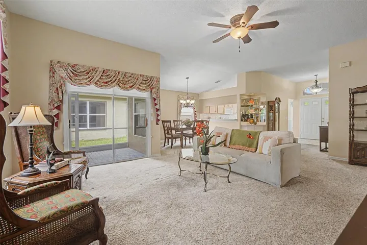 Sliding glass door leads to lanai
