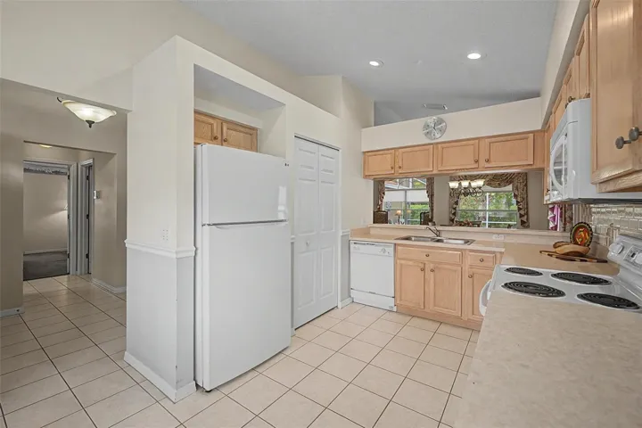 Easy-care tile in kitchen and entry