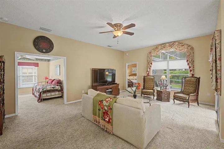 Family room with a neutral color palette