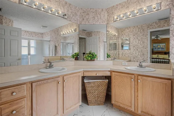Primary bath with lots of storage options