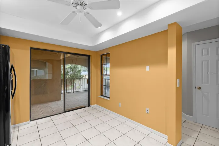Newly painted walls and sliding glass door that bring in a lot of natural light.