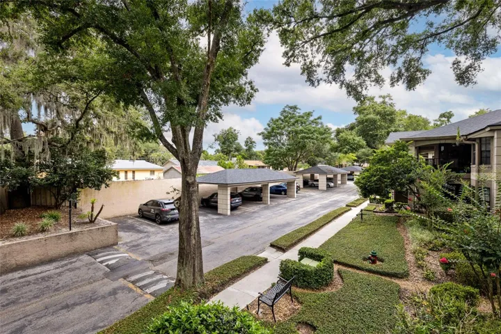 There is covered parking.