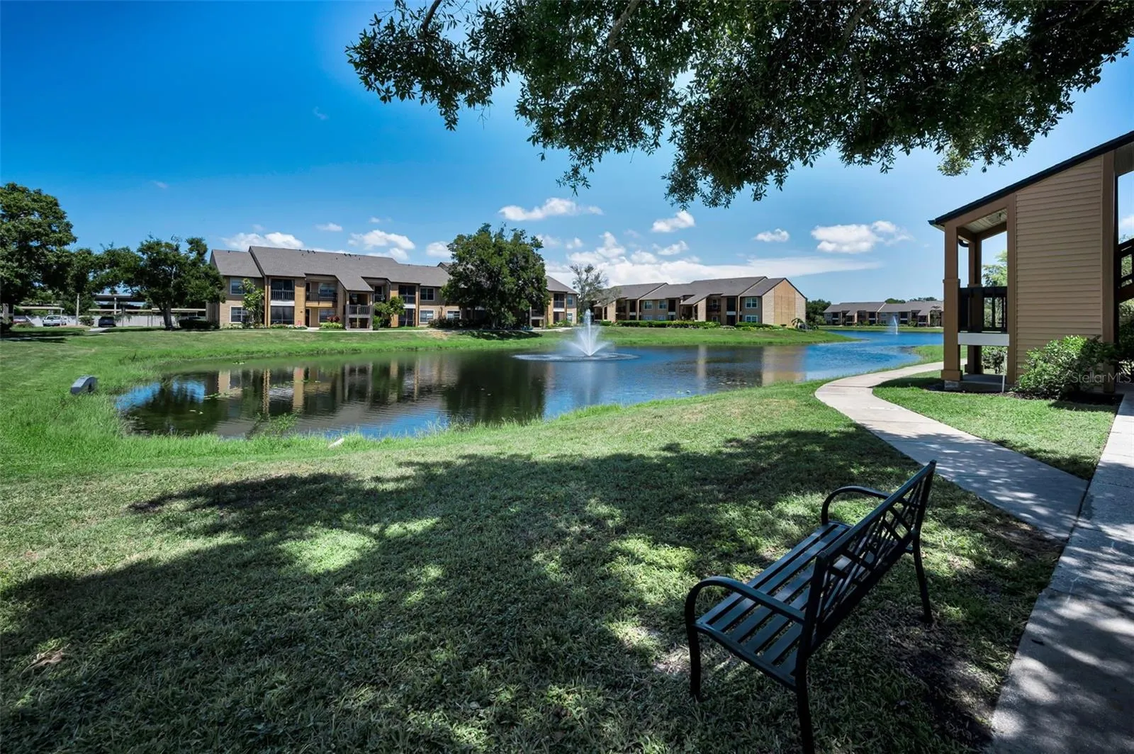 7 acre lake, with walking trail and benches to rest or reflect.