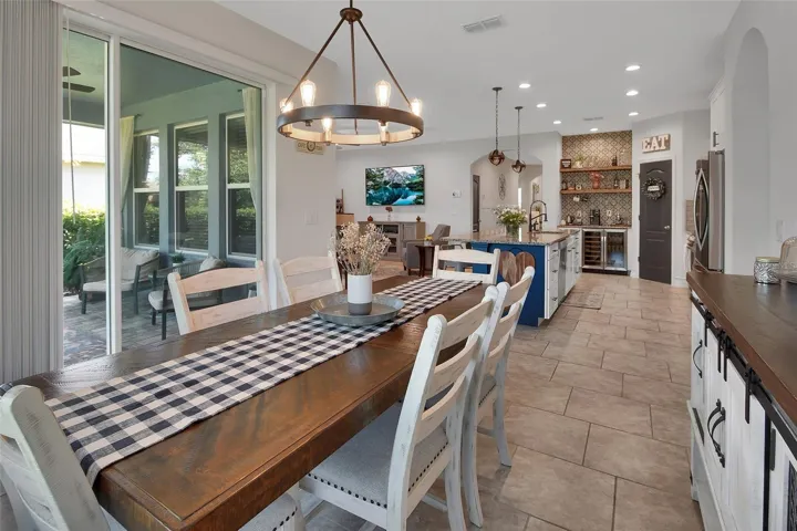 Backyard views from dining