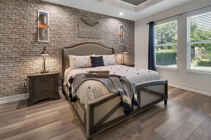 Barn door closes off en-suite bath