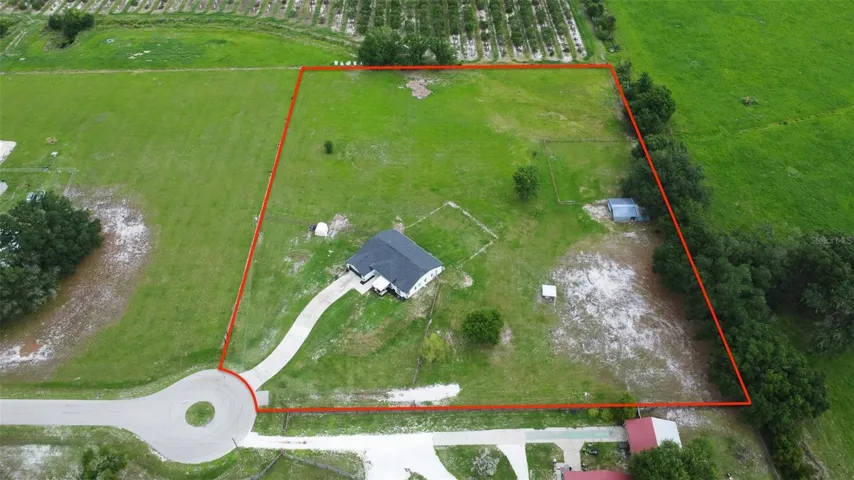 Ariel View with property outline