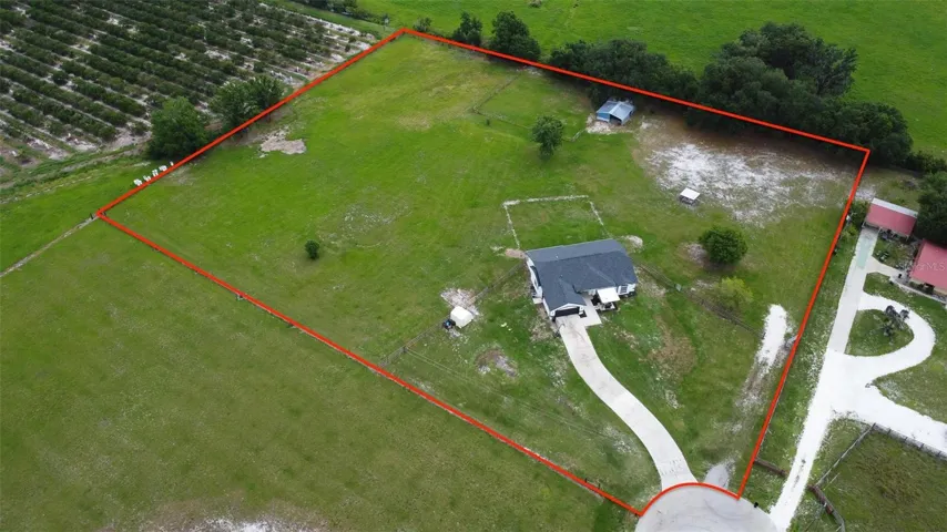 Ariel View with property outline