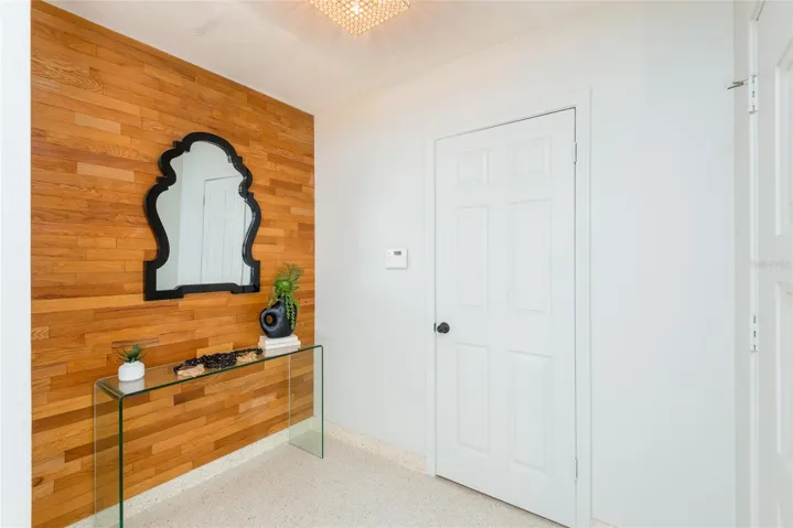 Custom poured terrazzo flooring (including base boards) flow throughout the home. Ready to compliment your decor no matter the style or color palette.
